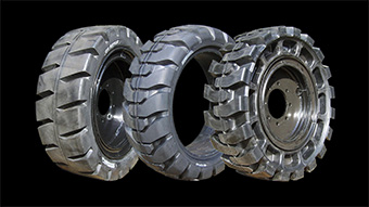 Volrubber banden voor schranklader zoals Bobcat en Caterpillar